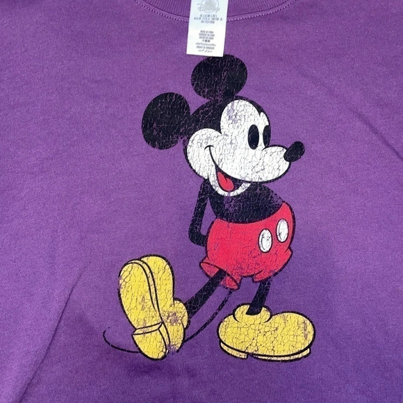 Disney women’s sweatshirt Large top Mickey Mouse long sleeve WDW Parks purple - Picture 3 of 6